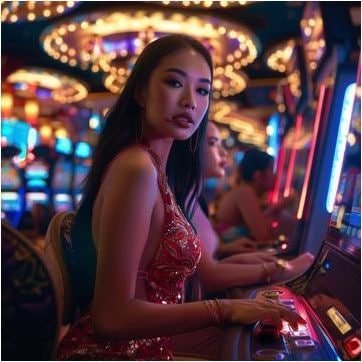 Layar perangkat menampilkan permainan slot online tema futuristik di bazokabet